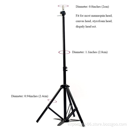 Tripod Wig Head Stand for Canvas Block Head salon barber Adjustable Tripod Wig display Stand holder With Travel Bag